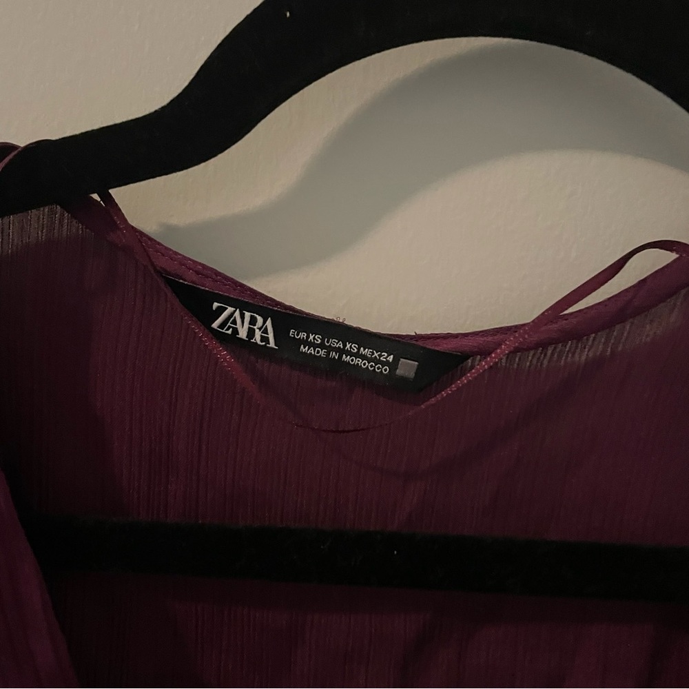 Zara Purple Knotted Surplice Top - Picture 3 of 4